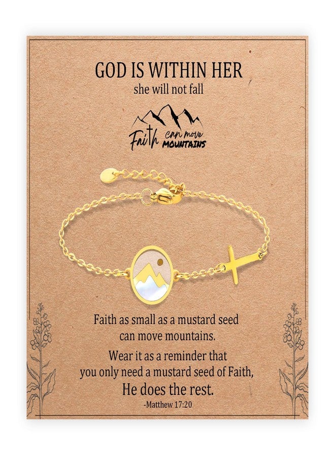 Sereney Mustard Seed Bracelet,Faith Cross Christian Bracelet for Women as Baptism Gifts for Girl,Mustard Seed Jewelry Confirmation Gifts for Teen Girls as Religious Christmas Christian Gift for Women - Image 1